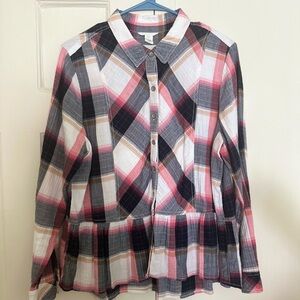 Plaid Button-Up Shirt